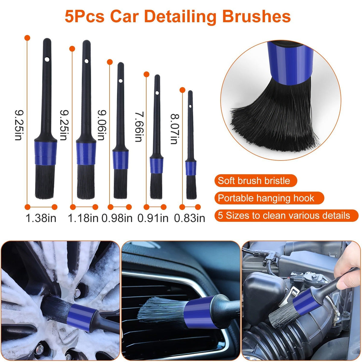 26-Piece Car Detailing Brush & Pad Kit
