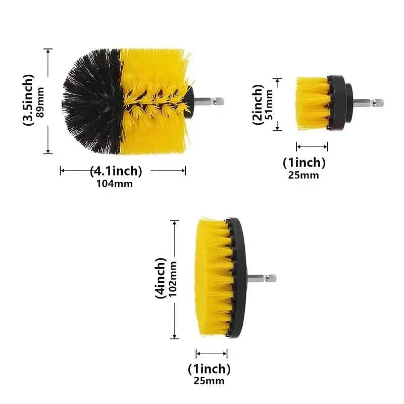 3-Piece Power Scrubber Brush Kit