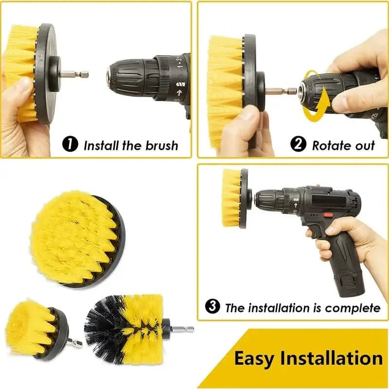 3-Piece Power Scrubber Brush Kit