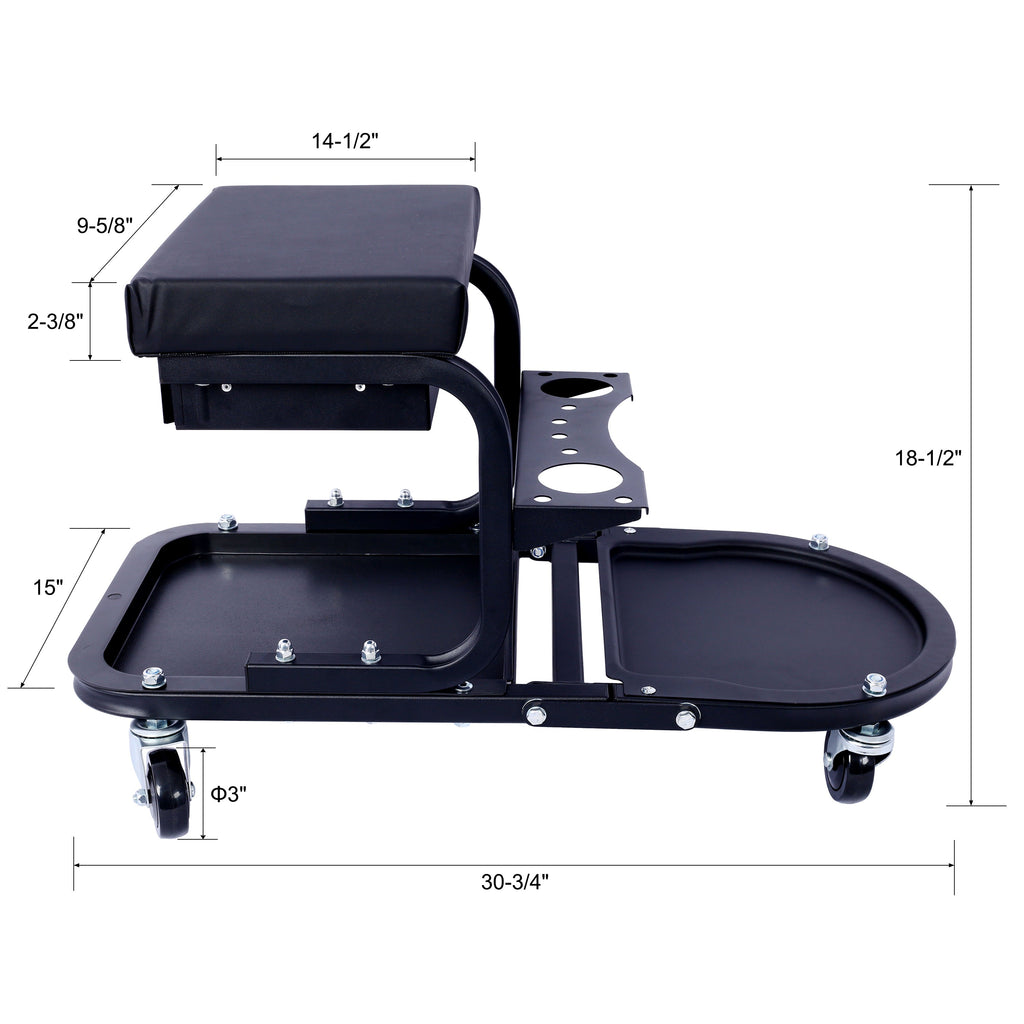 Rolling Detailing Utility Cart – Black