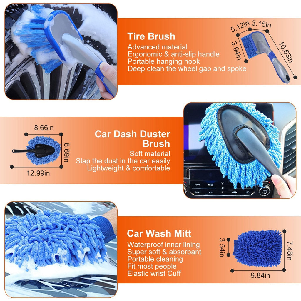 26-Piece Car Detailing Brush & Pad Kit