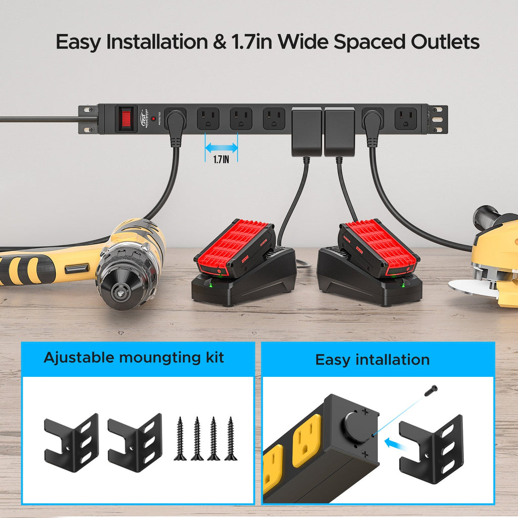 CRST 8-Outlet Heavy-Duty Power Strip
