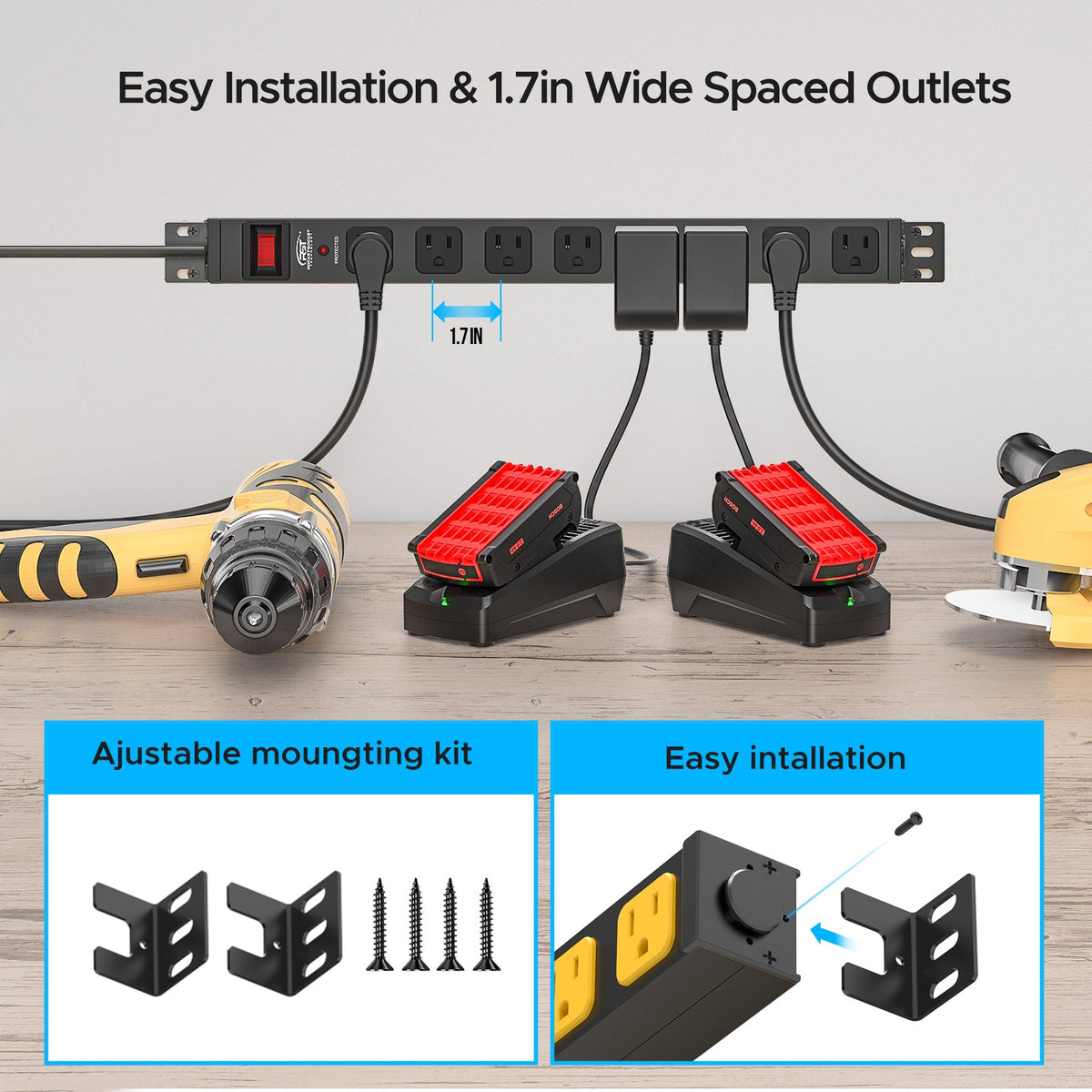 CRST 8-Outlet Heavy-Duty Power Strip