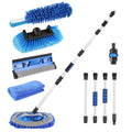 5Pcs Car Cleaning Brush Kit 61in Detachable Long Handle Soft Microfiber Mop Brush Mitt Windshield Squeegee Duster...