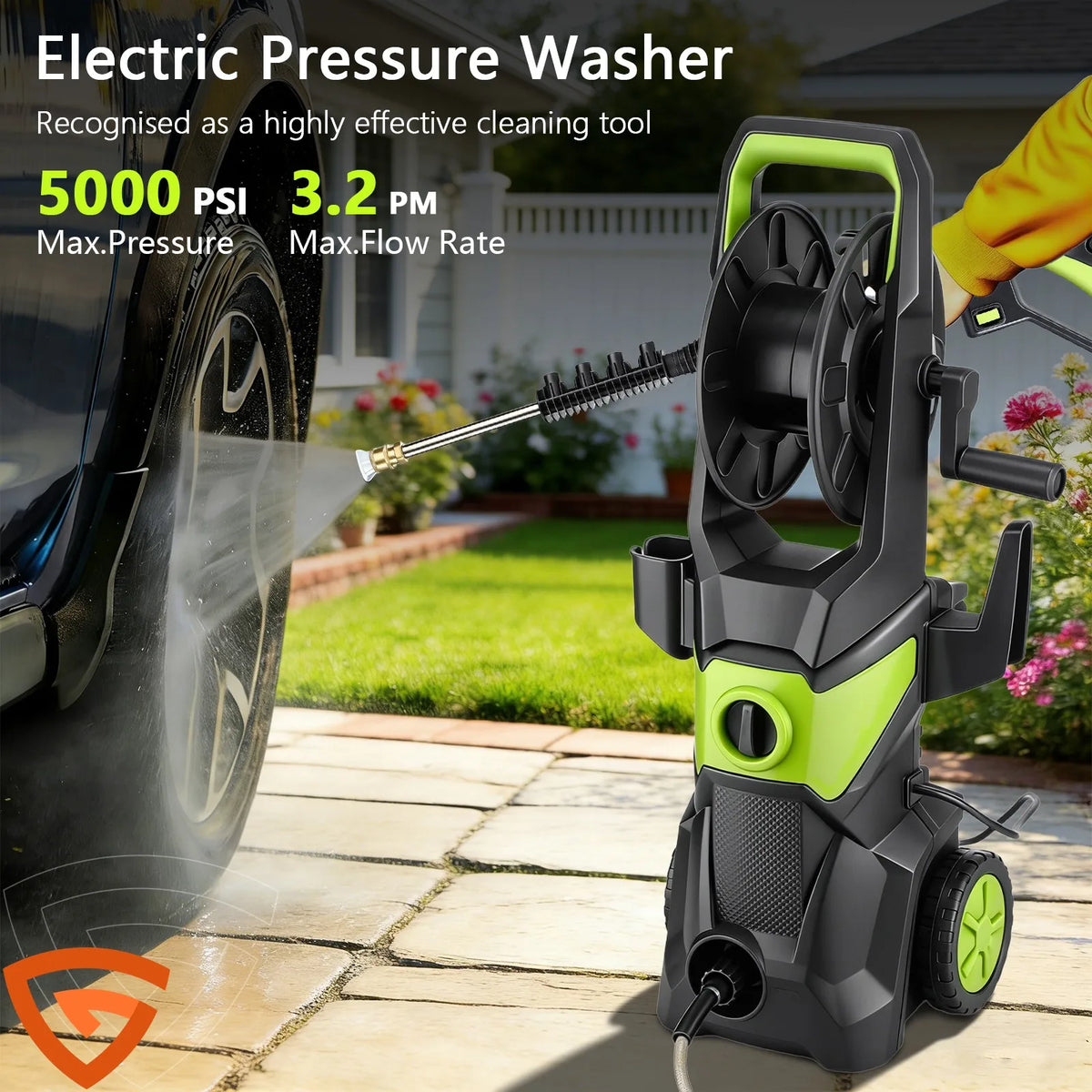5000 PSI Electric Pressure Washer – 52.5 ft