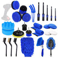 26Pcs Car Detailing Brush Kit Exterior Interior Car Cleaning Set Drill Brush Set Car Buffing Sponge Pads Kit for...