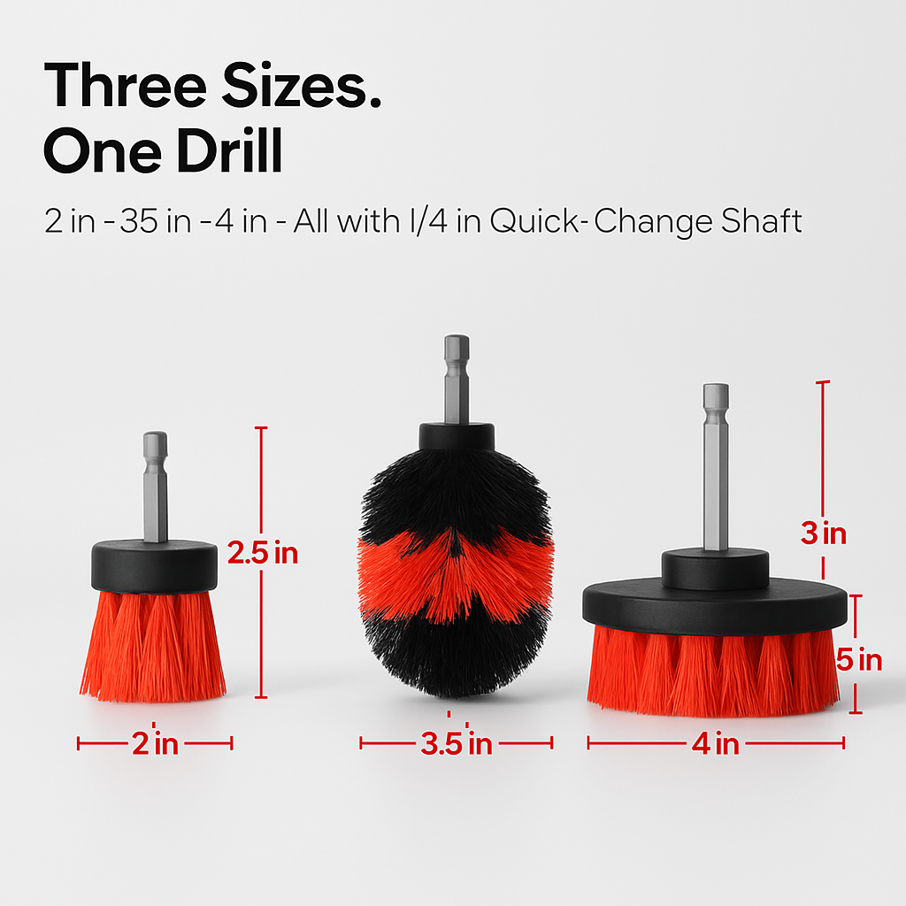 3-Piece Drill Brush Cleaning Set