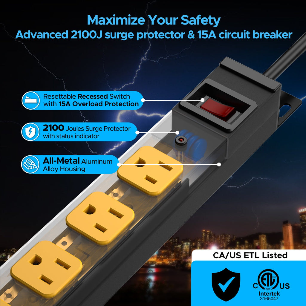 CRST 8-Outlet Heavy-Duty Power Strip