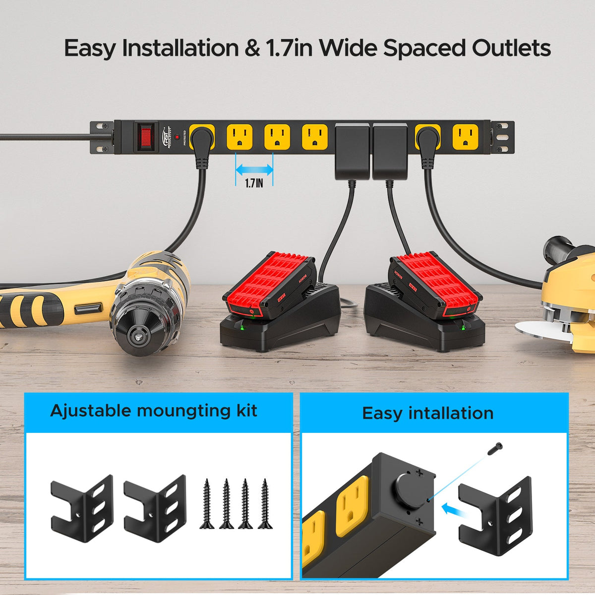 CRST 8-Outlet Heavy-Duty Power Strip