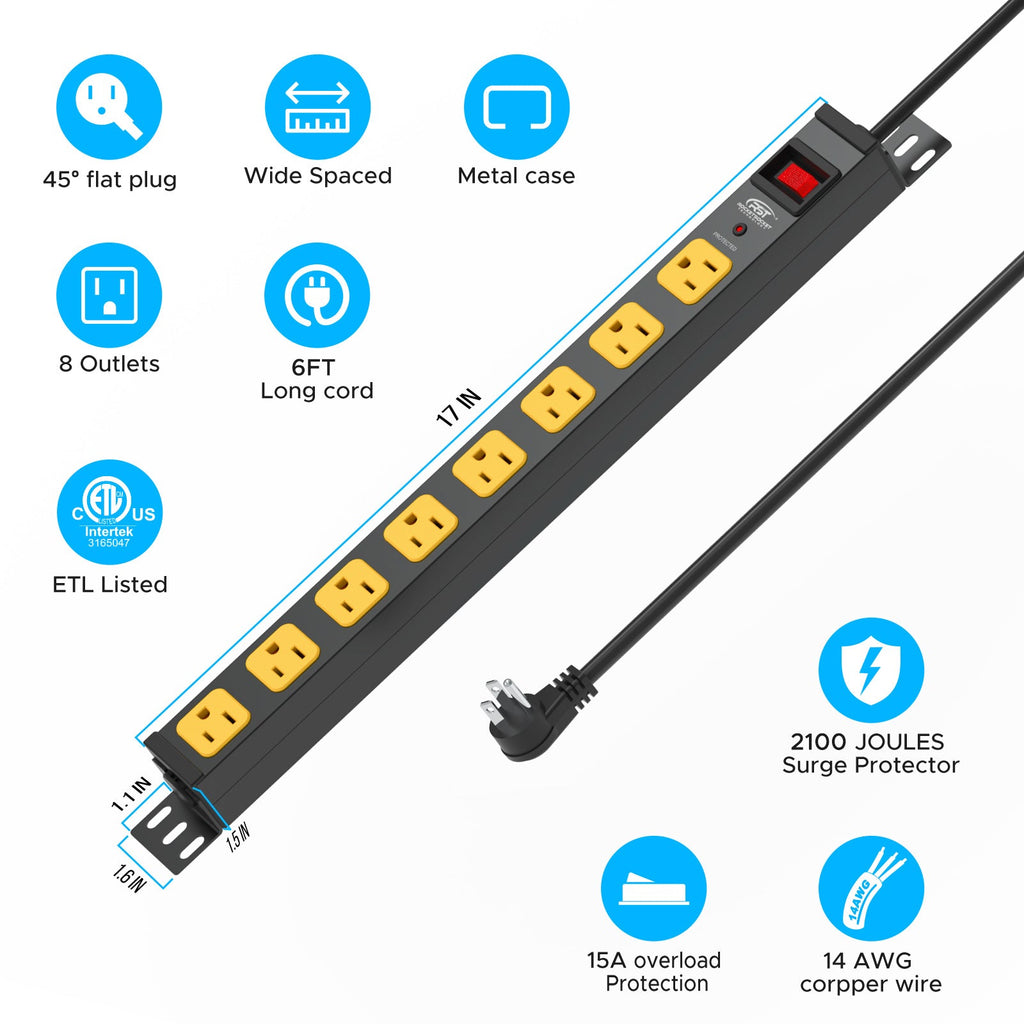 CRST 8-Outlet Heavy-Duty Power Strip