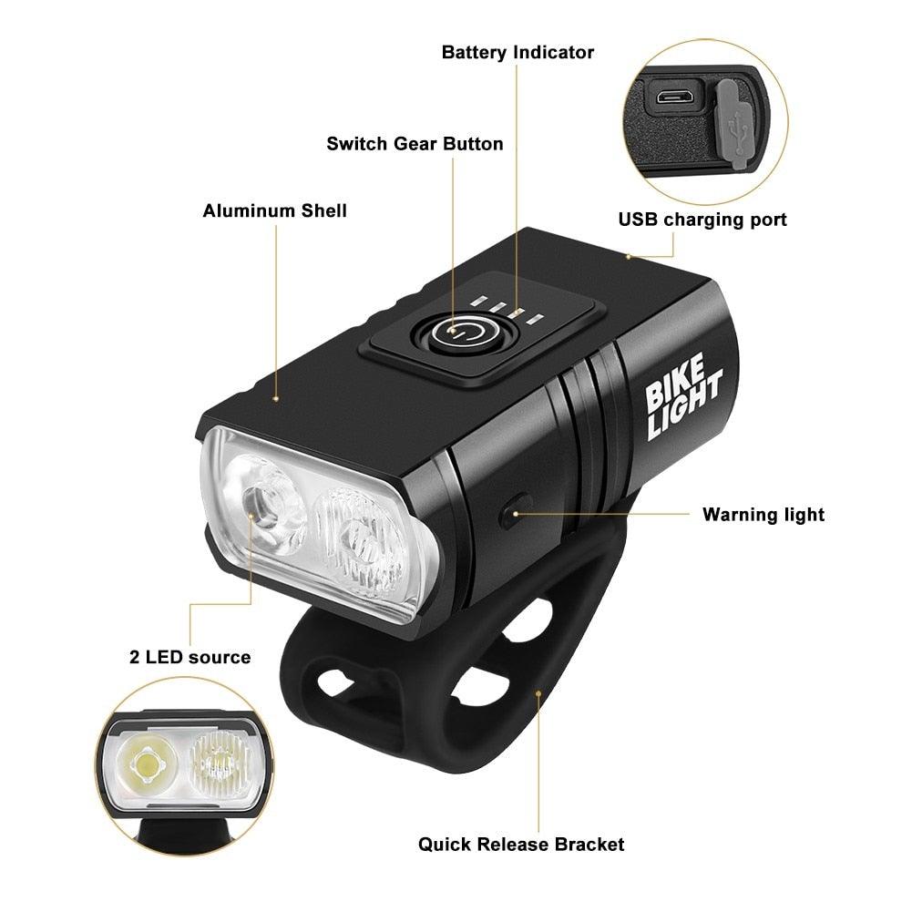 1000-Lumen USB Rechargeable Bike Light