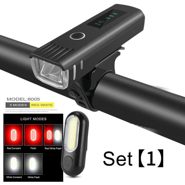 Smart USB Rechargeable Bike Light Set